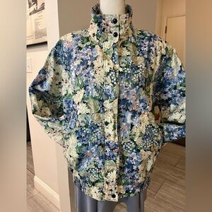 Rare Find! Vintage Ribbons Floral Lined Windbreaker Jacket - Size Large